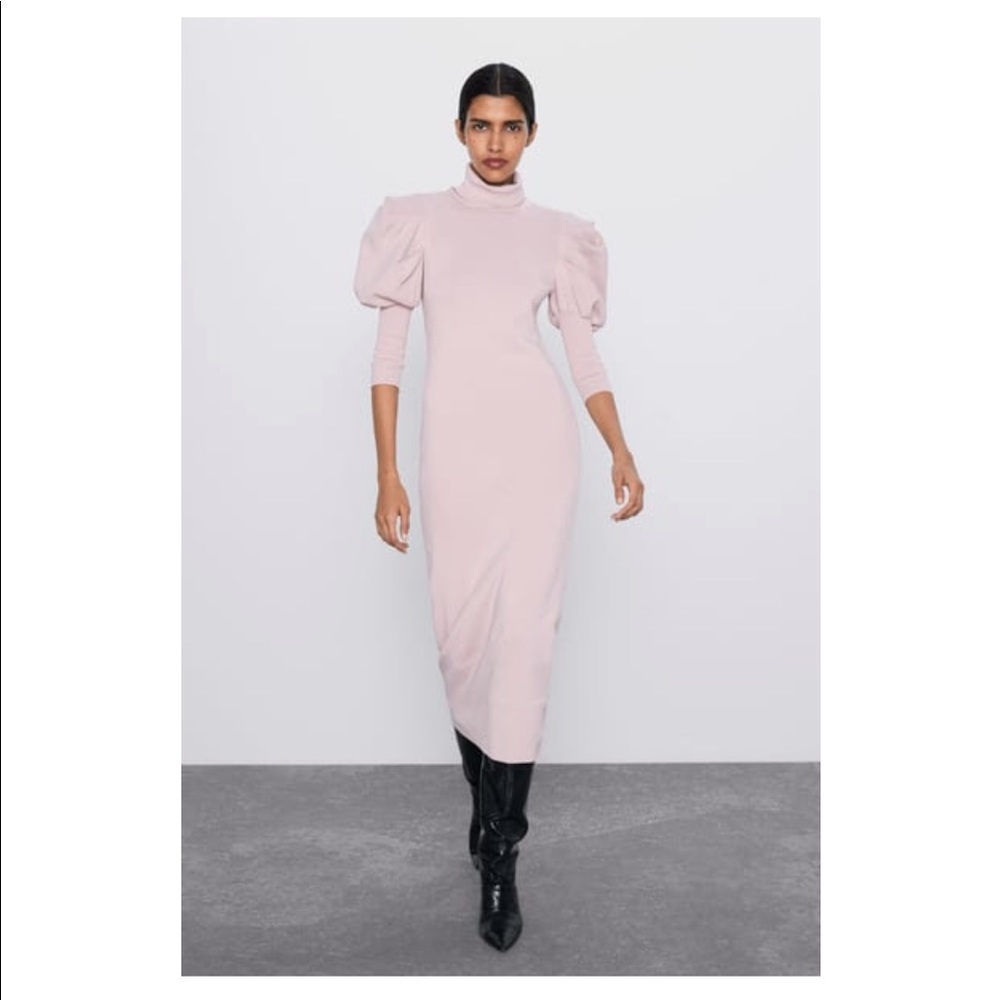 Balloon sleeve midi dress - NWT